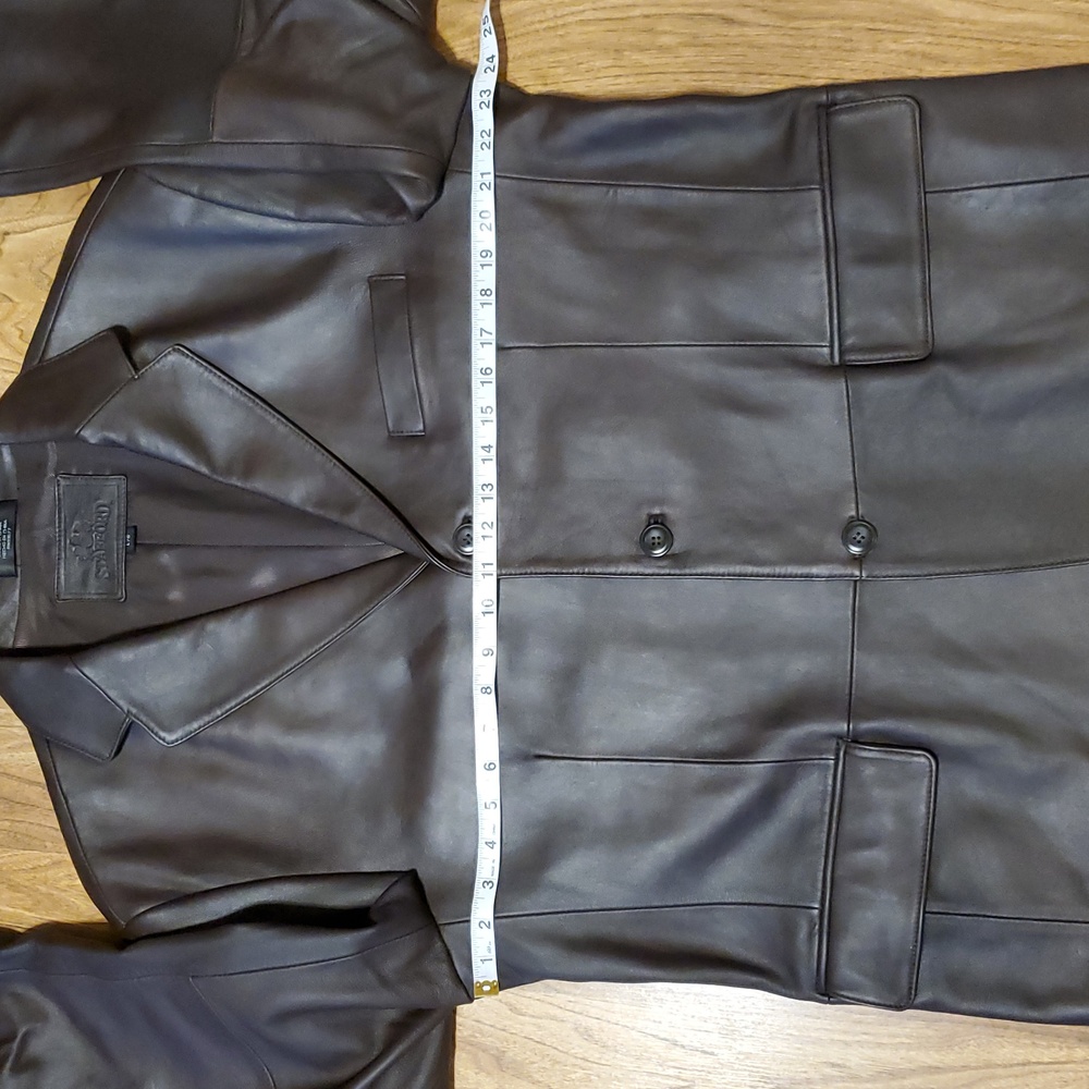 Stafford Dark Brown Genuine Leather Blazer Jacket NWOT Mens Size L - Picture 7 of 16